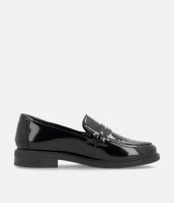 Remonte Sleek Black Patent Leather Loafers