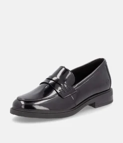 Remonte Sleek Black Patent Leather Loafers