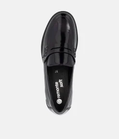 Remonte Sleek Black Patent Leather Loafers