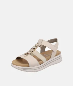 Remonte Sporty Beige & Gold Sandals