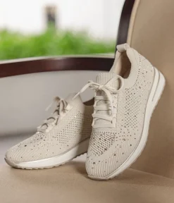 Remonte Sporty Beige Diamante Fashion Trainers