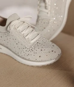 Remonte Sporty Beige Diamante Fashion Trainers