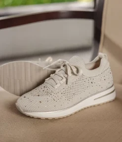 Remonte Sporty Beige Diamante Fashion Trainers