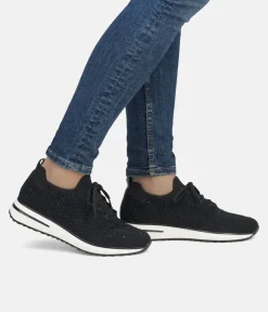 Remonte Sporty Black Diamante Fashion Trainers