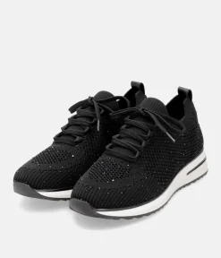 Remonte Sporty Black Diamante Fashion Trainers