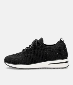 Remonte Sporty Black Diamante Fashion Trainers