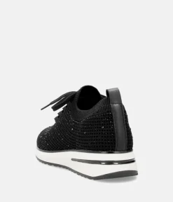 Remonte Sporty Black Diamante Fashion Trainers