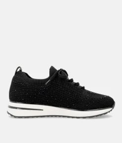 Remonte Sporty Black Diamante Fashion Trainers