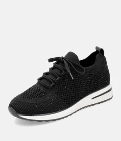 Remonte Sporty Black Diamante Fashion Trainers