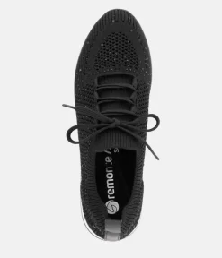 Remonte Sporty Black Diamante Fashion Trainers
