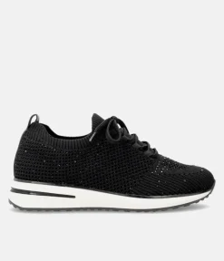 Remonte Sporty Black Diamante Fashion Trainers