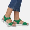 Remonte Sporty Green Wedge Sandals