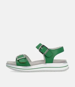 Remonte Sporty Green Wedge Sandals