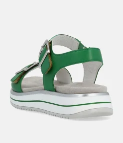 Remonte Sporty Green Wedge Sandals
