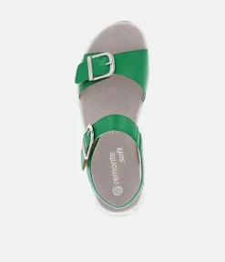 Remonte Sporty Green Wedge Sandals