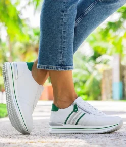 Remonte Sporty Luxe Green/White Sneakers