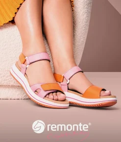 Remonte Sporty Orange/Pink Sandals