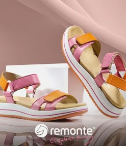 Remonte Sporty Orange/Pink Sandals