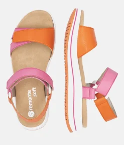 Remonte Sporty Orange/Pink Sandals