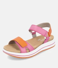Remonte Sporty Orange/Pink Sandals