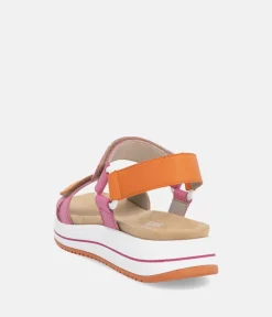 Remonte Sporty Orange/Pink Sandals