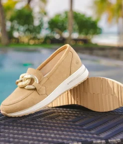 Remonte Sporty Stylish Beige Suede Loafers