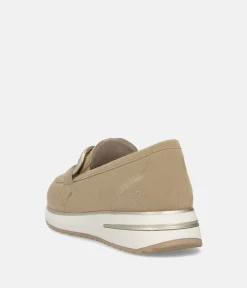 Remonte Sporty Stylish Beige Suede Loafers