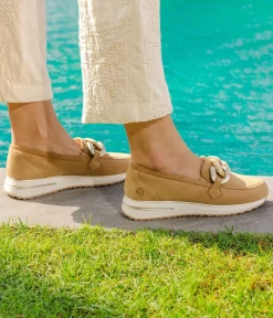 Remonte Sporty Stylish Beige Suede Loafers
