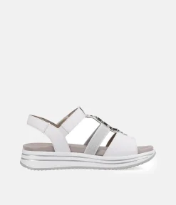 Remonte Sporty White & Silver Sandals