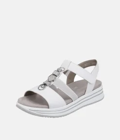 Remonte Sporty White & Silver Sandals