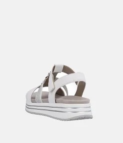 Remonte Sporty White & Silver Sandals
