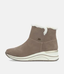 Remonte Stylish Beige Suede Cold Weather Boots