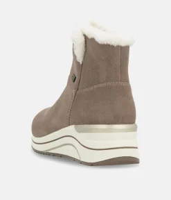 Remonte Stylish Beige Suede Cold Weather Boots