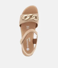 Remonte Stylish Beige Suede Fashion Sandals