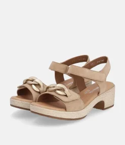 Remonte Stylish Beige Suede Fashion Sandals