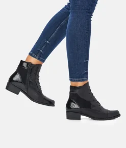 Remonte Stylish Black Lace Up Ankle Boots