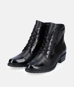 Remonte Stylish Black Lace Up Ankle Boots