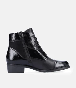 Remonte Stylish Black Lace Up Ankle Boots