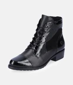 Remonte Stylish Black Lace Up Ankle Boots