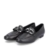 Remonte Stylish Black Leather Slip On Shoe
