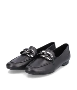 Remonte Stylish Black Leather Slip On Shoe