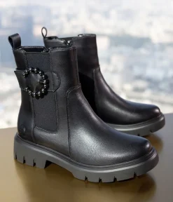 Remonte Stylish Black Leather Ankle Boots