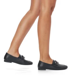 Remonte Stylish Black Leather Slip On Shoe