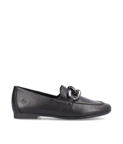 Remonte Stylish Black Leather Slip On Shoe