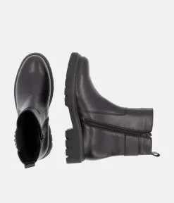 Remonte Stylish Black Leather Ankle Boots