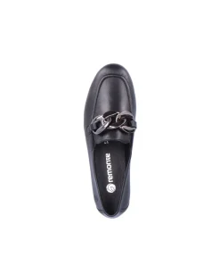 Remonte Stylish Black Leather Slip On Shoe
