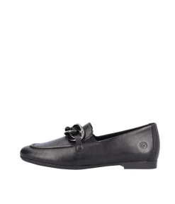 Remonte Stylish Black Leather Slip On Shoe