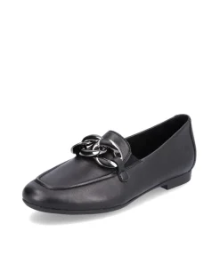 Remonte Stylish Black Leather Slip On Shoe