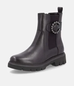 Remonte Stylish Black Leather Ankle Boots