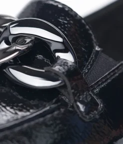 Remonte Stylish Black Patent Slip On Shoe